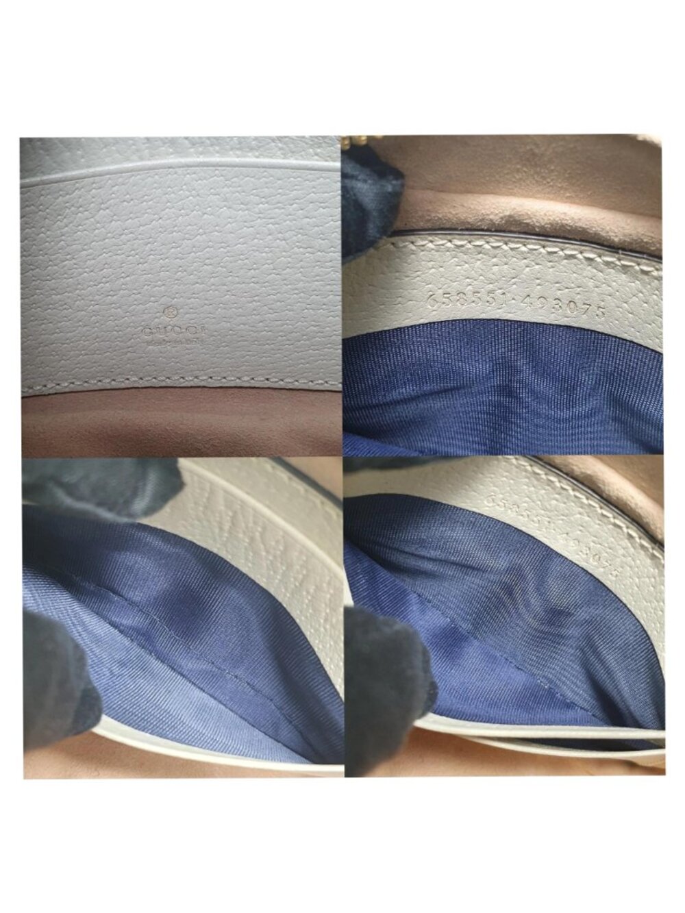 Authentic Gucci GG Canvas Mini Crescent Bag White Leather Trim Shoulder Bag - Picture 10 of 10